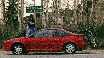 The 
Red Car, Lucy and Patrick looking glamorous on top of Monitor Pass